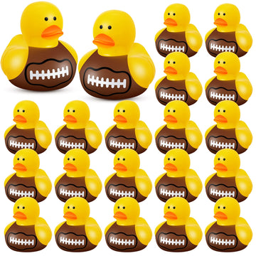 100 Pcs Football Rubber Ducks Floating Bath Toy Football Duck Shower Toy Football Sports Themed Mini Ducks For Bathtub Party Birthday Decoration