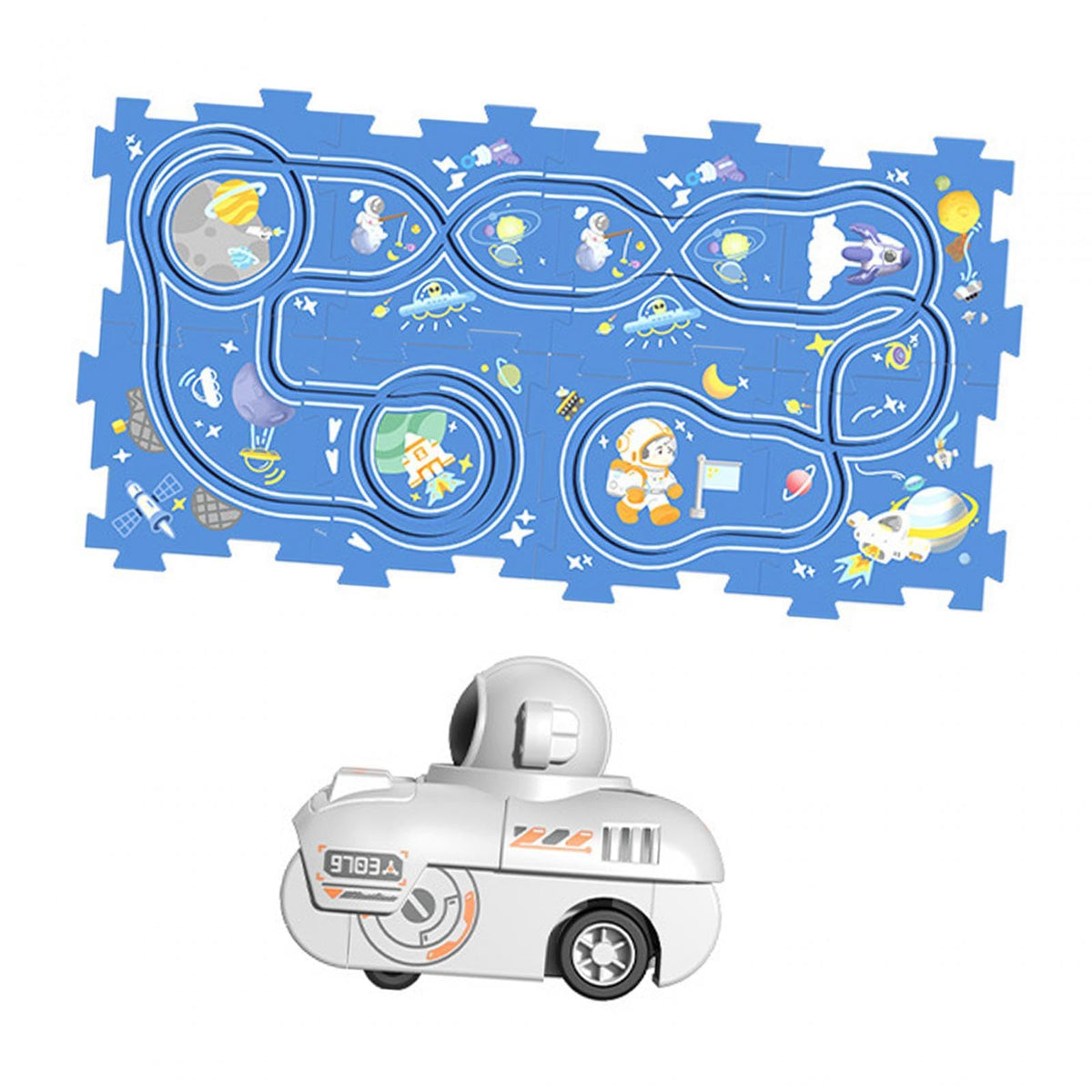 ILSMYSUTRA Puzzle Tracks Jigsaw Set Rail Car Building Toys for Girls Preschool Children 9pcs