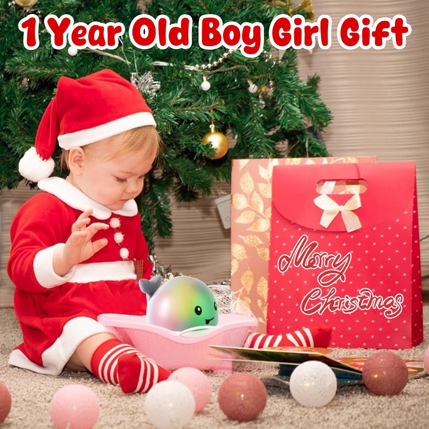 Gigilli Whale Bath Toy Sprinkler  Light Up Bath Toys for Kids Ages 1-3 Infant Baby Toys  Christmas Stocking Stuffers 1 2 3 Year Old  6-12-18 Months Toddler Bathtub Toys Boys Girls Gifts Birthday Gifts