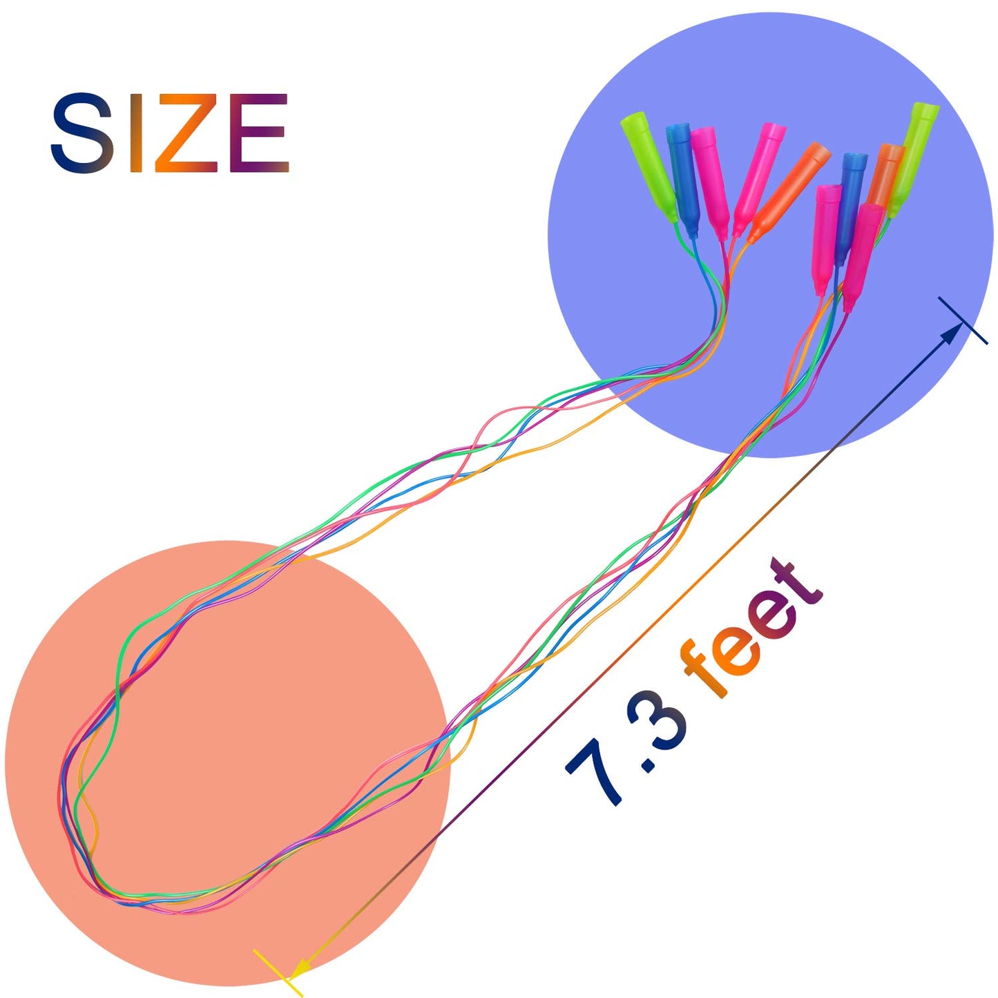 Aneco 10 Pack Kids Jump Rope Set Colorful Outdoor Jump Ropes 7.3 Feet Jumping Ropes Great Birthday Party Sports Activities Favors Gift