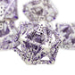 Aruohha Hollow Dnd Dice Set Silver Purple 5-Headed Dragons D And D Dice With Gift Box, Role Playing Games Rpg 7Pcs Dungeons Meta