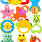 Cable World Bath Toy Infant Colourful Plastic Non Toxic Set Of 10 Attractive Rattles And Teathers, Baty Toy For Kids, New Borns,