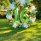 Number 6 Balloon 40 Inch Forest Light Green Balloons, 6Th Birthday Balloon For Boy Girl 16 60 61 65 Foil Mylar Helium Number Bal