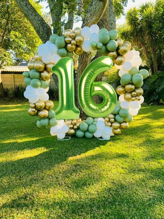 Number 6 Balloon 40 Inch Forest Light Green Balloons, 6Th Birthday Balloon For Boy Girl 16 60 61 65 Foil Mylar Helium Number Bal