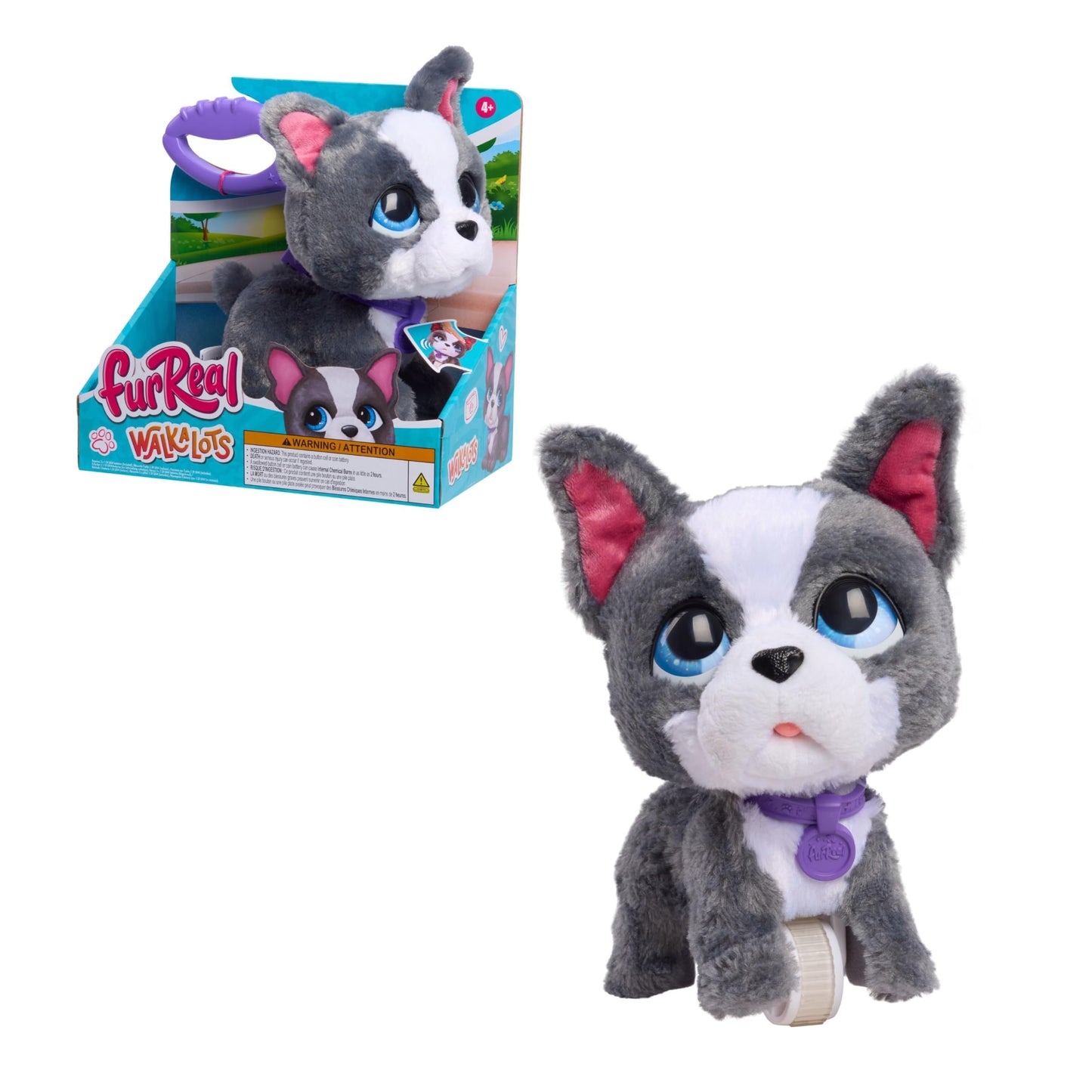 FurReal Walk-A-Lots French Bulldog, 8 Inch Tall Interactive Toy Dog, for Boys and Girls, Ages 4 and Up by Just Play