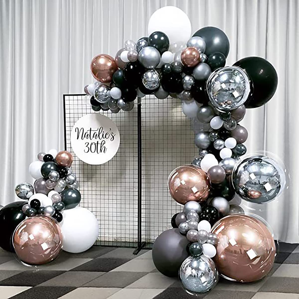 Kalor 10 Pcs 22 Inch Black Mylar Balloons, Large 4D Giant Round Foil Balloon Big Mirror Metallic Balloons For Birthday Party Baby Shower Gender Reveal Supplies