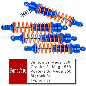 4Pcs Big Bore Front Rear Aluminum Shocks For Big Rock 3S, Typhon 4X4 Rc Truck - Navyblue