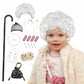 Lfdavp Old Lady Costume Wig For Girls, 100Th Day Of School Kids Granny Wigs 20Pcs (White)