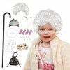 Lfdavp Old Lady Costume Wig For Girls, 100Th Day Of School Kids Granny Wigs 20Pcs (White)