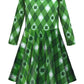 Cosland Girls St Patricks Day Dresses Kids Rhombus Outfits, Green, Small