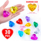 Niceup 30pcs Heart Gemstones Diamond Diving Pool Toys 1.57in Small Crystal Acrylic 3D Gems Heart Shape Gemstones for Mermaid Treasure Hunt Party Favors (Orange)