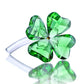Hdcrystalgifts Crystal Flower Dreams Four-Leaf Clover Figurine Collectibles Green Crystal Glass Statue Ornament Lucky St Patricks Day Gift For Women Car Table Shelf Decorations,Green