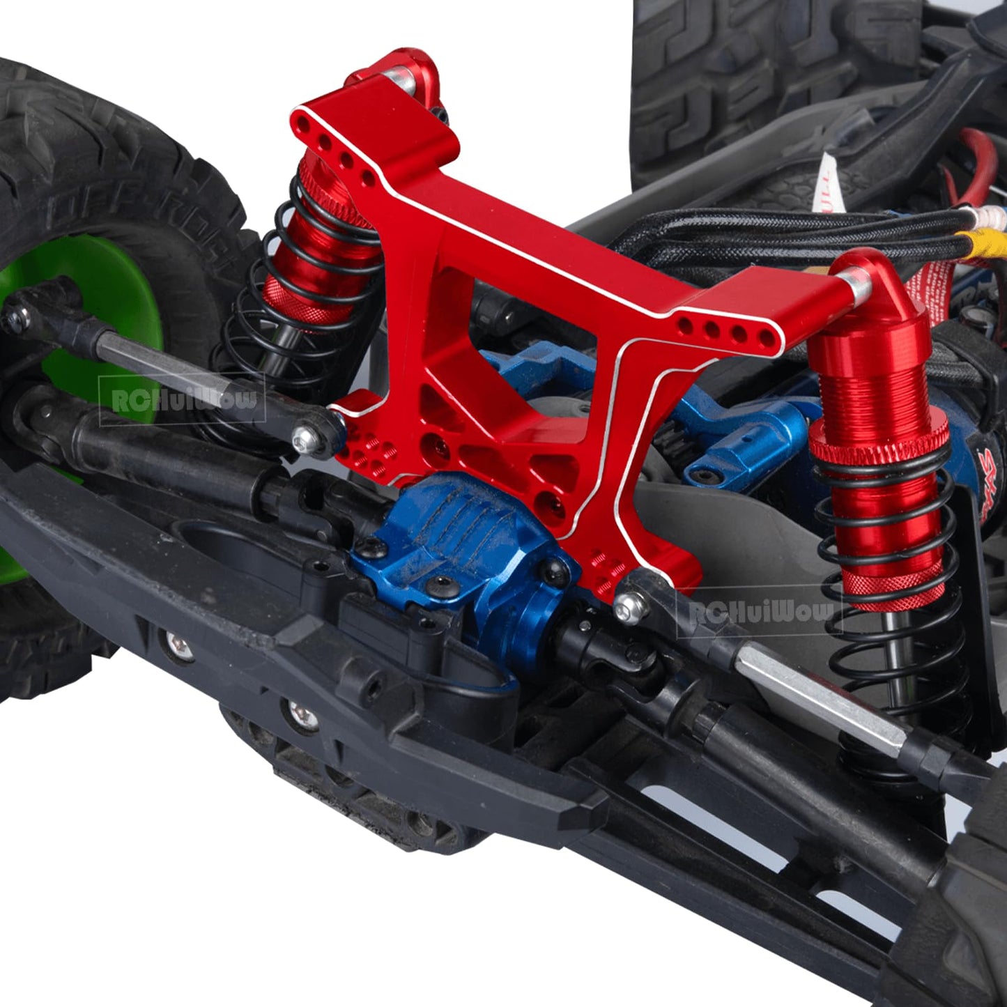 Rchuiwow Upgrades Part For 1/10 Rustler 4Wd/4Wd(Vxl),Alloy Front And Rear Rc Shock Towers Hops Up,Red