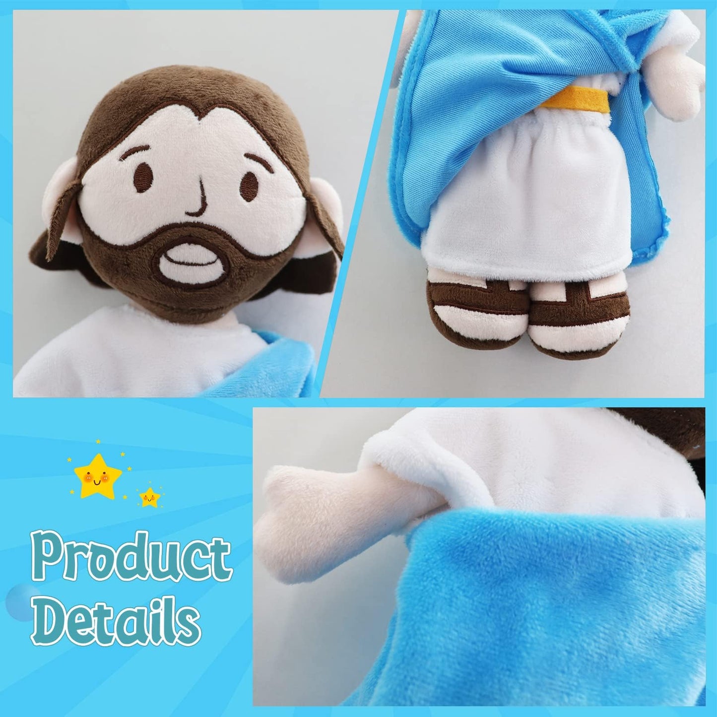 Yelakey Jesus Rides A Donkey Plush Doll Guardian Angel Stuffed Animal Christ Savior Christian Religious Classic Religious God Pl