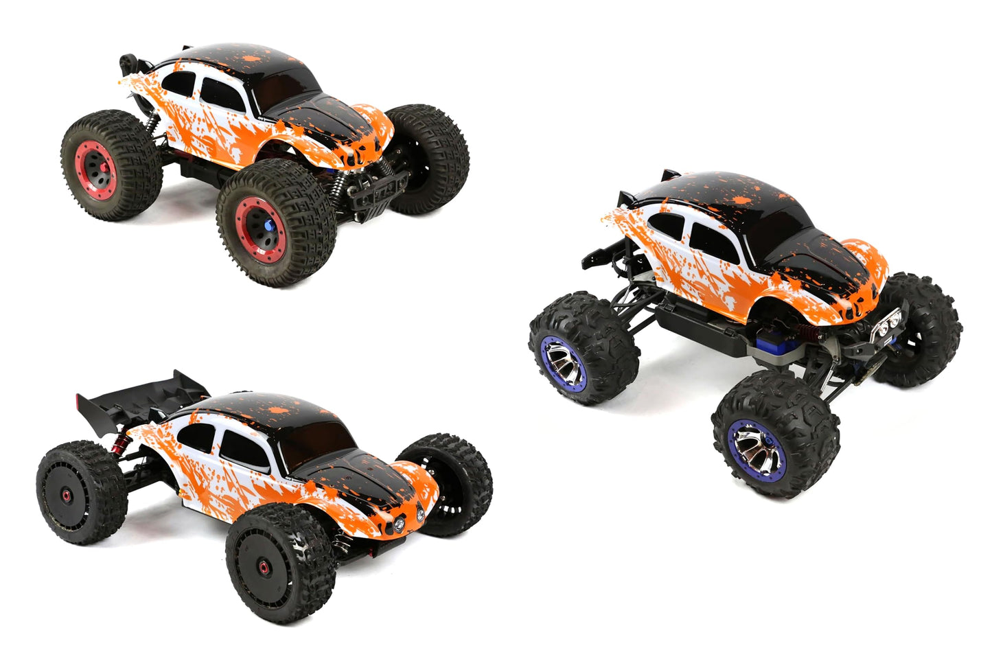 SummitLink Custom Body Compatible for 1/10 1/8 Scale RC Car or Truck (Truck not Included) (Muddy Orange Over White/Black)