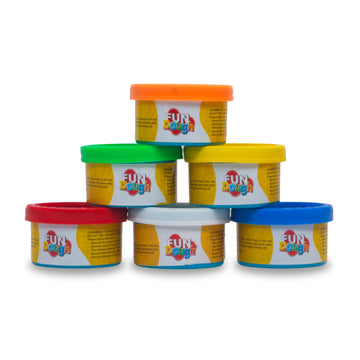 Funskool Fundough Mini Fun Pack, 6 tubs of Dough, 25gms Each, Multicolour, Dough, Toy, Shaping, Sculpting, 3 Years and Above