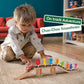Woodenfun Number Train Set For 1 2 3 Year Olds, Educational Toy Cars For Toddlers, Montessori Learning Toys For Boys And Girls (Red)