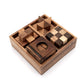 Bsiri Wooden Puzzle Box Set (4 Games) - Challenging Brain Teasers 3D Puzzles For Adults, Interlocking Games For Iq Test. Ideal For Rustic Patio Decor, Unique Gift For Christmas And Birthdays