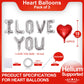 Red Heart Balloons Silver I Love You Balloons For Valentines Day Decorations Bridal Shower Wedding Party Supplies Decorations