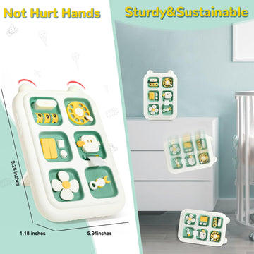 Topsolid Busy Board Toys For 1 Year Old Boy, Montessori Toys For 1+ Year Old, Sensory Toys For Toddlers 1-3, Travel Toys For 12-18 Months Baby, Birthday Gifts For 12-36 Months Boys & Girls - Green
