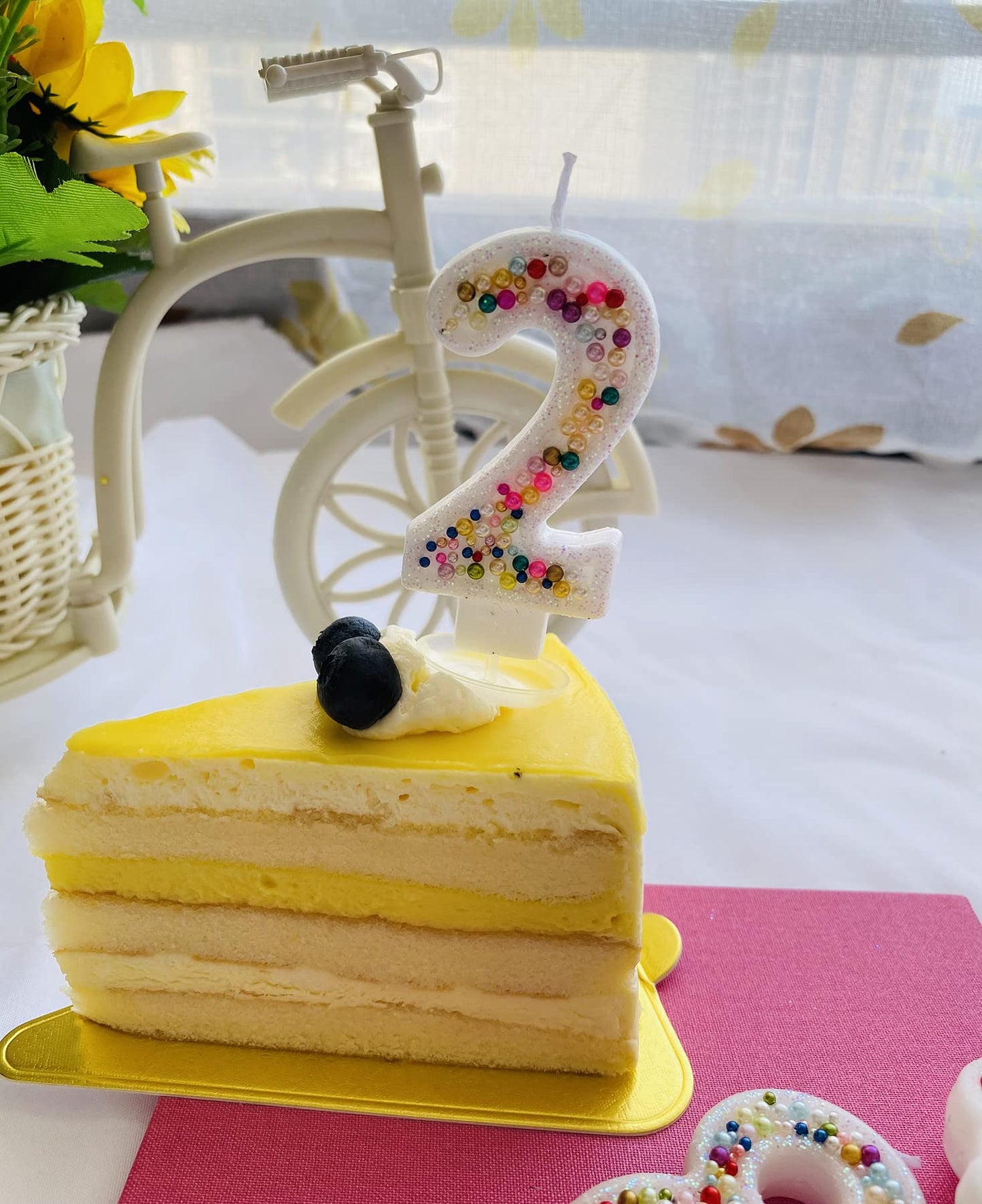 Birthday Candles, Pearl Sequin Number Candle Party Supplies (number-6)