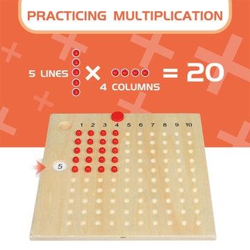 Yhzan Montessori Math Material Multiplication And Division Board Game Bead Boxed Arithmatics Wooden Math Manipulatives For Homeschool Classroom Kids Educational Toy