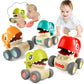 Kidology Dinosaur Cars Set Of 4 With Whistle Music For Toddlers, Friction-Powered Dino Cars, Mini Press & Go Vehicles, Montessor