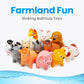 Boley Farm Animals Bath Toys - 12 Colorful Plastic Pool Toys for Kids, Small, Multicolor, Model 75258