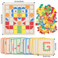 Zycolo Montessori Tangram Educational, Geometric Shapes Puzzle Toys with 120Pcs Wooden Puzzle Blocks and 20Pcs Cards, Colorful P