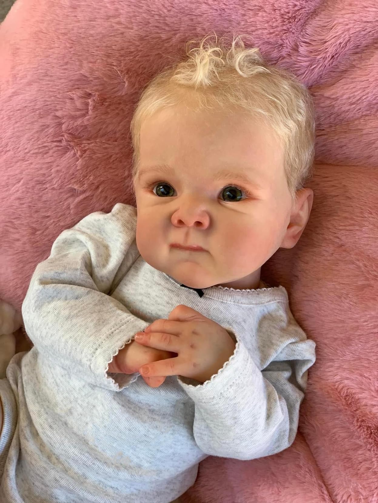 Zero Pam Realistic Reborn Baby Dolls Boy Silicone Full Body 18 inch Toddlers Newborn Baby Dolls Eyes Open with Hair Vinyl Full L