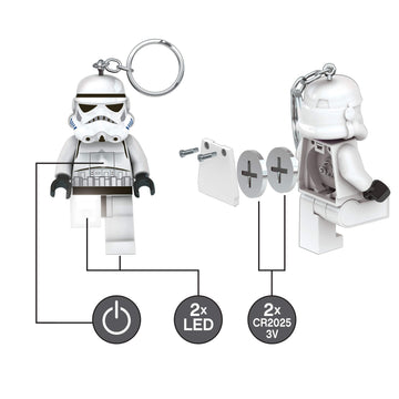 Lego Star Wars Keychain Light - Stormtrooper - 3 Inch Tall Figure (Ke12H), Ages 6+, Includes 1 Keychain Light