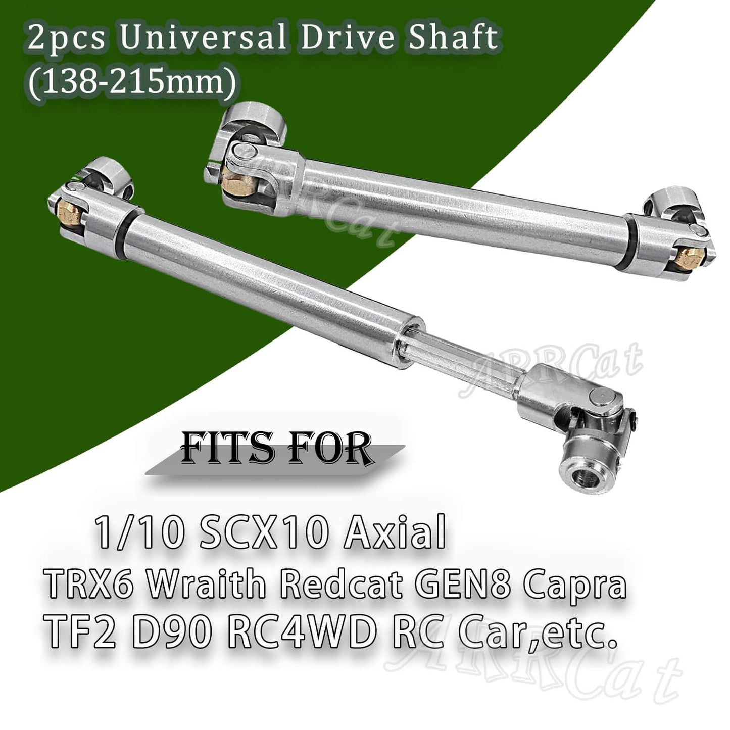 2PCS RC Crawler Drive Shaft for 1/10 Axial SCX10 TRX6 Wraith Redcat Capra GEN8 D90 TF2 RC4WD,ARRCat Stainless Steel Universal Dr