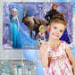 Frozen Birthday Backdrop For Girls Birthday Party Decoration, 6Ft*3.6Ft/180Cm*110Cm Frozen Birthday Background Wall Decorations,