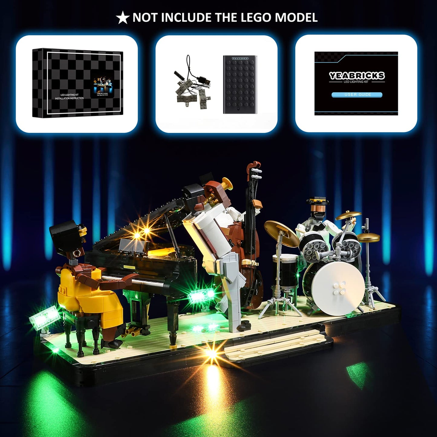 Yeabricks Led Light For Lego 21334 Ideas Jazz Quartet Building Blocks Model (Lego Set Not Included)