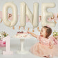 40 Inch Cream One Balloons, Large Letter Balloons For 1St Birthday, One Foil Helium Balloons, Mylar Big Beige Alphabet Balloons,
