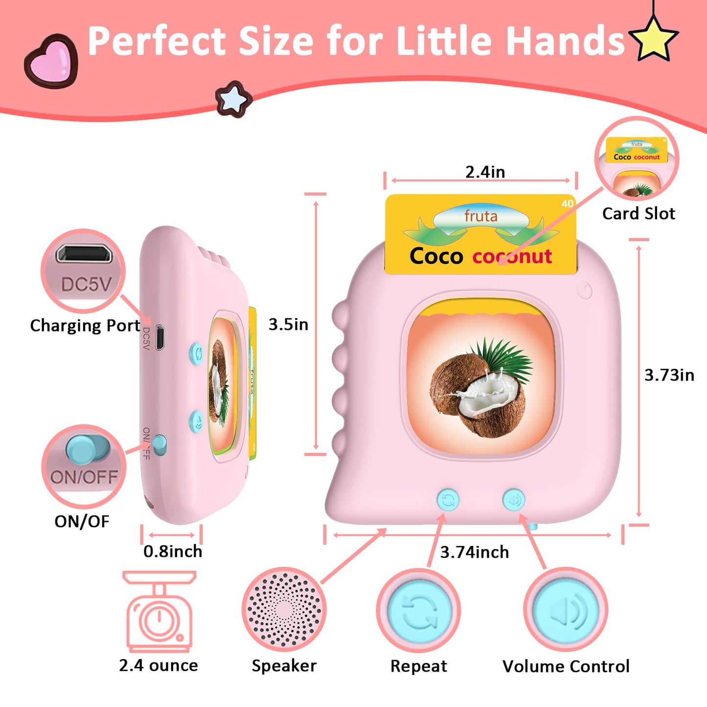Bilingual Talking Flash Cards,Spanish Toddler Toys For 2-6 Year Old Girls,Montessori Sensory Toys, Educational Learning Resources Toys, Speech Therapy Toys, Autism Sensory Toys For Autistic Children
