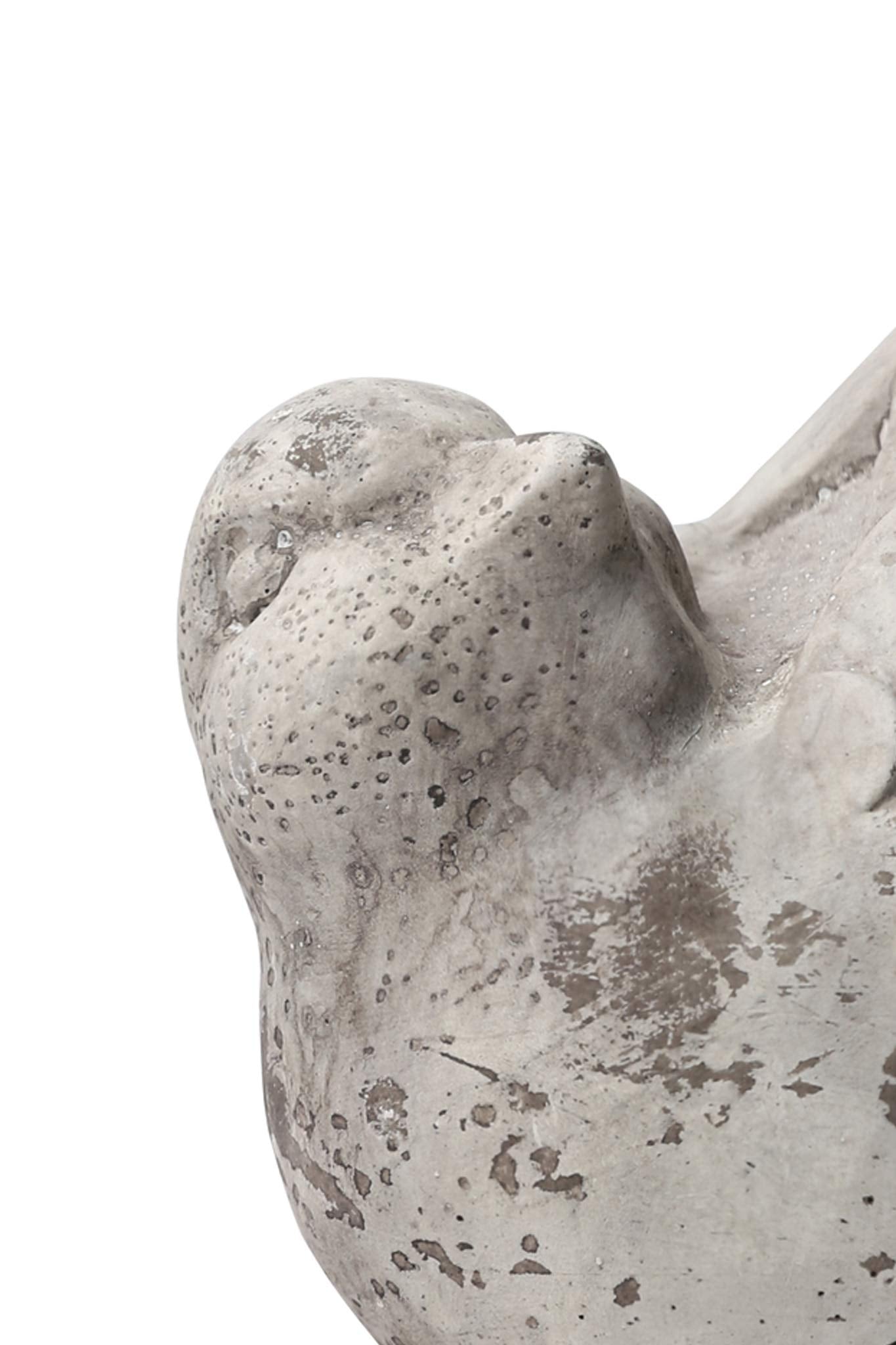 Benjara Cement Bird Figurine In Upright Position With Hollow Base, Gray