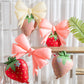 Hungdao 8 Pcs Strawberry Party Decorations 23 Inch Strawberry Balloons 30 Inch Pink Big Bow Balloons for Birthday Baby Shower We