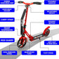 Hurtle Scooter - Scooter for Teenager - Kick Scooter - 2 Wheel Scooter with Adjustable T-Bar Handlebar - Folding mature-themed Kick Scooter with Alloy Anti-Slip Deck -Scooter with 8  Smooth Gliding Wheels Red