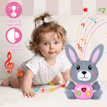 Aodesem Baby Toys 6 To 12 Months - Musical Infant Baby Toys 0-6 Months Newborn Plush Rabbit Toys - Light Up Baby Toys For 1 Year