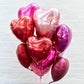 Red Heart Shaped Balloons Pack Of 12,18 Inch Silver Love Valentine Balloons Pink Heart Romantic Balloons For Valentines Day Prop
