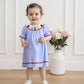 Toddler Girl Back To School Clothes Embroidery Smocked Dress Doll Collar Sundress First Day Of Pre Kindergarten Outfit (Plaid Ab