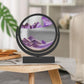 E-SHIDAI Moving Sand Art Picture in Motion Round Glass 3D Deep Sea Landscape, Dynamic Sand Art Sandscapes, Sensory (7in,Purple)