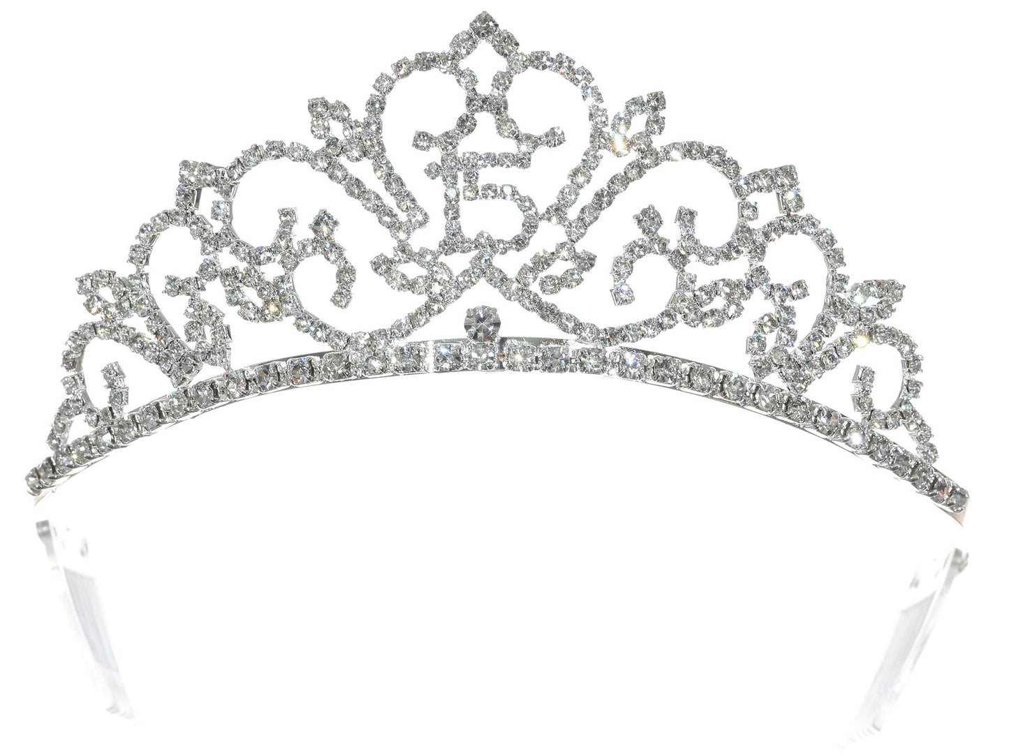 SAMKY Birthday Party Crystal Tiara Crown - 15th Fifteenth Fifteen Quinceanera T1275