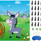Morcheiong Pin The Tail On The Donkey Party Game With 48Pcs Tails For Kids Birthday Party Supplies Donkey Party Favors Farm Party Decorations