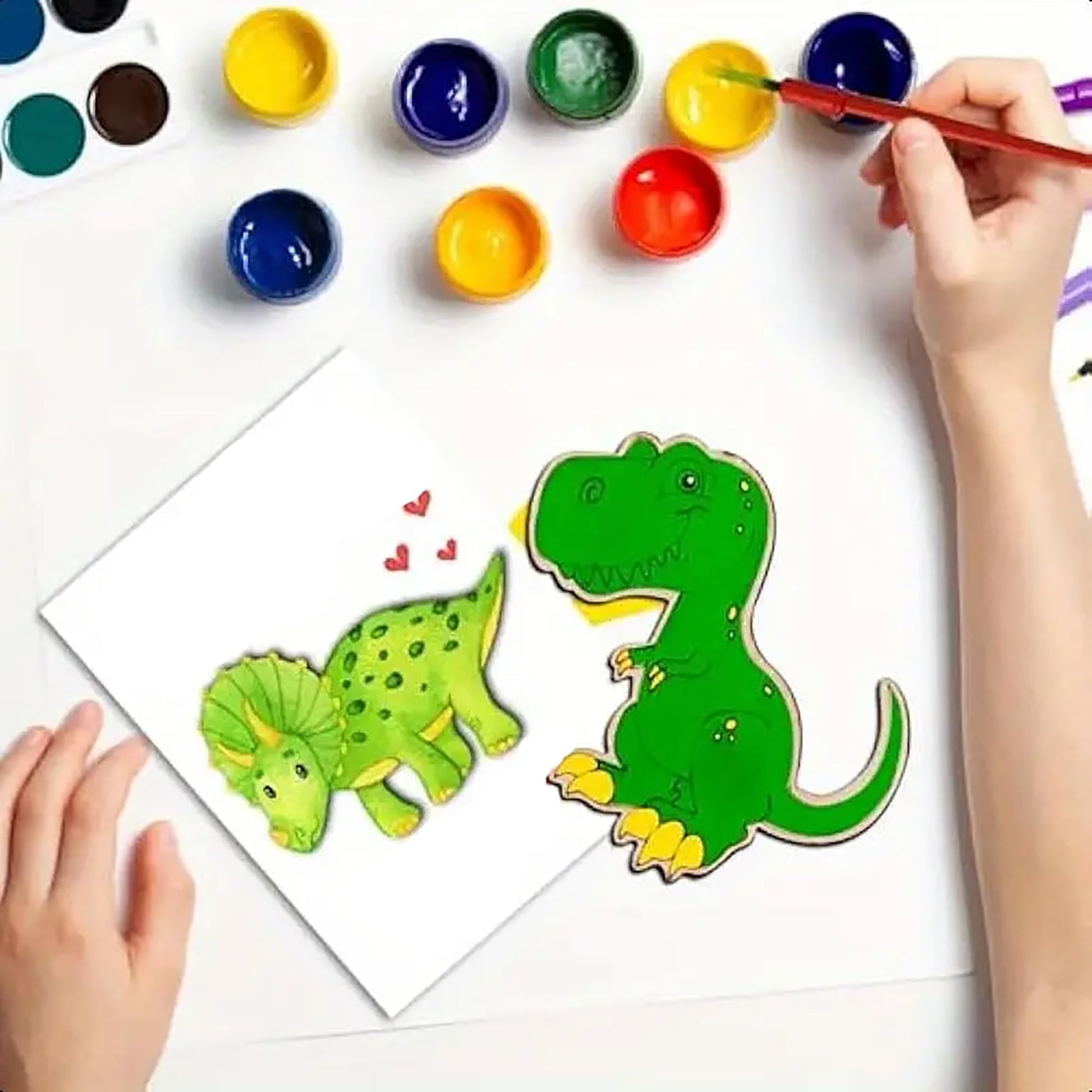 American Elm 24 Piece Dinosaur Party Favors Kit Wooden Dino Cutouts Diy Painting Crafts For Kids Birthday Party Supplies