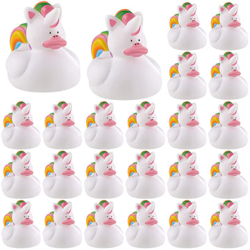 Sotiff 24 Pcs Unicorn Rubber Ducks Mini Rubber Ducks Bulk Small Rainbow Unicorn Duckies Toys For Girls Boys Birthday Pool Party Favors