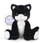 SuzziPals Heatable & Coolable Black and White Cat Stuffed Animal, Cat Heating Pad Microwavable for Soothing & Relaxation, Lavend