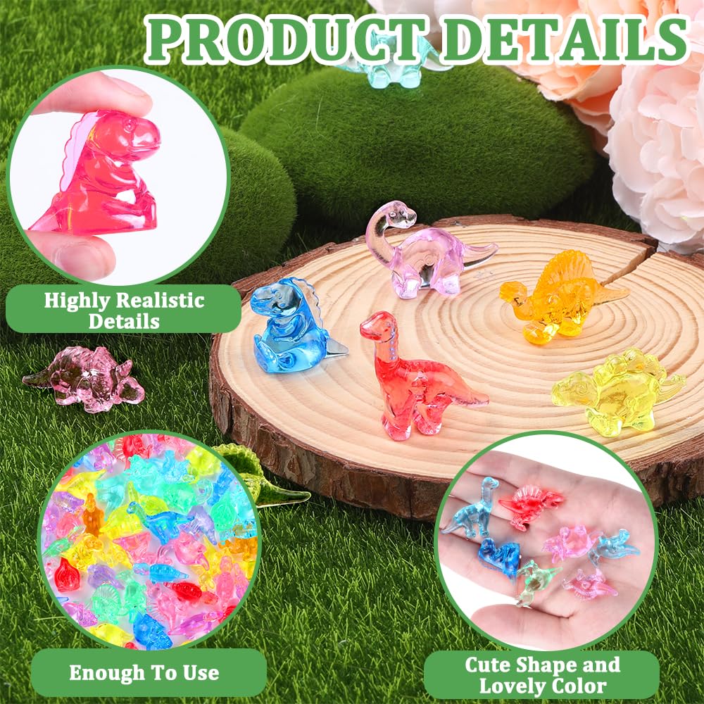 Diydec 120Pcs Mini Dinosaur Figurines 12 Styles Tiny Resin Animals To Hide,Small Plastic Dinosaurs For Vase Fillers Micro Dollho