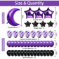 Naninuneno 24Th Birthday Decorations Set For Girl Women Boy Men,Purple Black 24 Happy Birthday Balloons Supplies With Purple Num